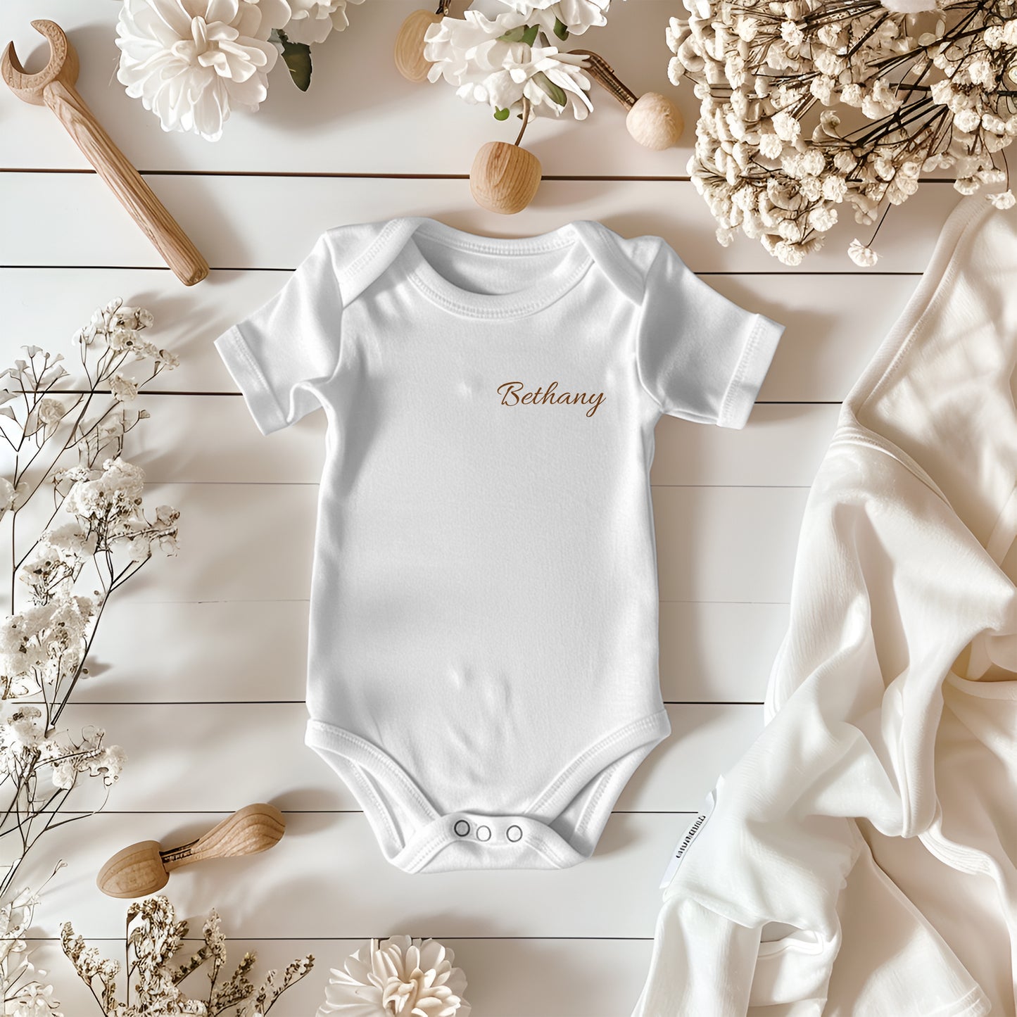 Elegant Name Personalised Baby Grow