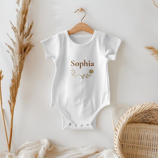 Gorgeous Flower Personalised Baby Grow
